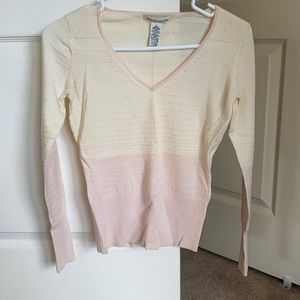 Pink and cream v neck banana republic seater.